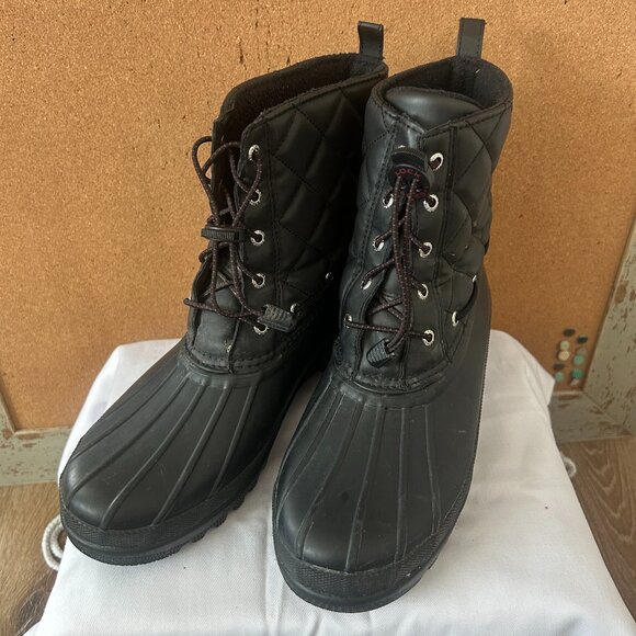 Sperry Top-Sider Gosling Quilted Duck Boots Women’s 9M Black Waterproof - Picture 2 of 6